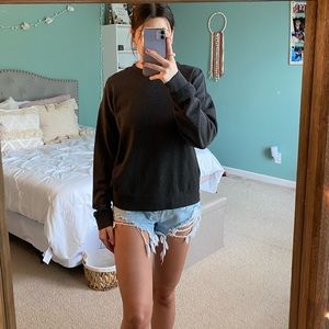 h&m charcoal gray thin crew neck